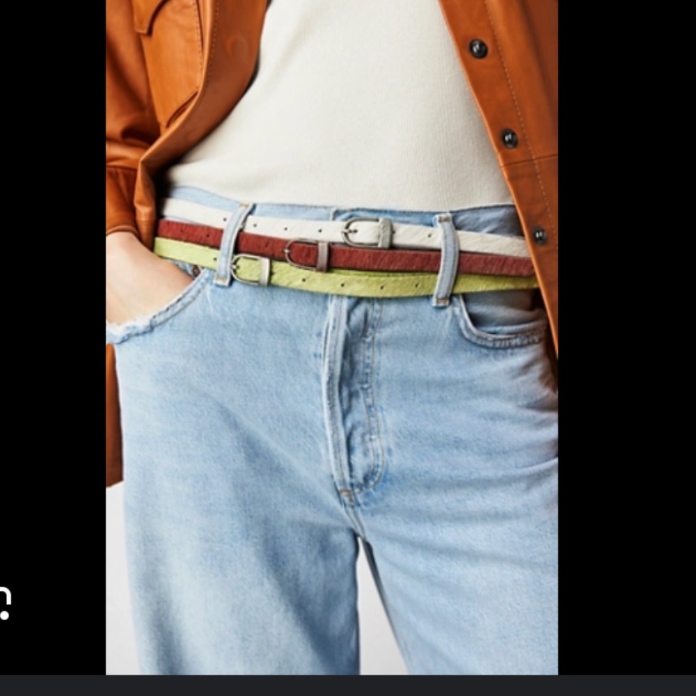 Concrete Jungle Skinny Belt XL X  Large Leather Calf Hair